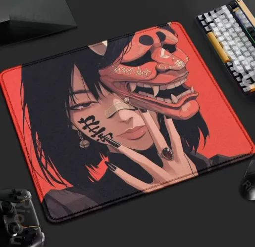 Mousepad Anime girl gamer pequeno 18x22cm