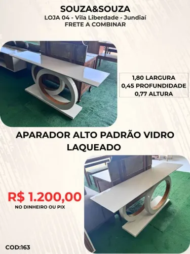Aparador de Alto Padrão Vidro Laqueado 