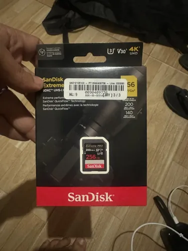 Cartão Sandisk 256 Gb - 200 MB/s 