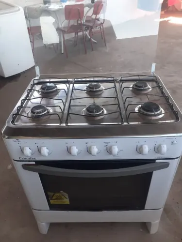 Fogão 6 bocas inox esmaltec acendimento automático