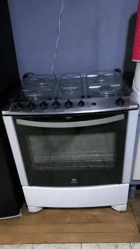 Fogão Electrolux 5 bocas 76SPB mesa de vidro + bloqueia gás perfeito