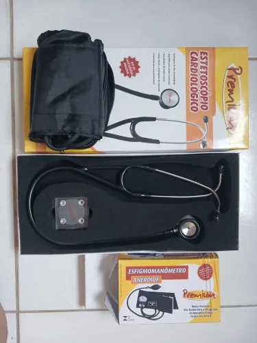 Kit Enfermagem Premium: Estetoscópio + Esfigmomanômetro ? R$ 120