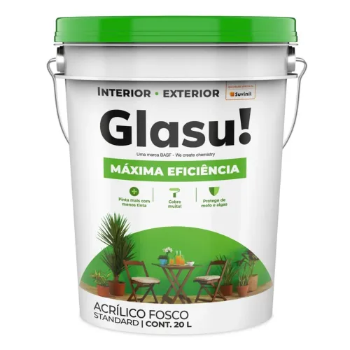 Tinta Acrílica Standard Glasu! Branco fosco 20L Suvinil