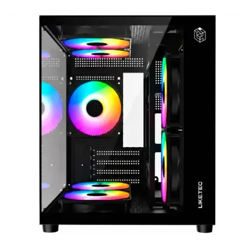 Gabinete Gamer Liketec Dasha V2, Cubo, M-ATX, Mini Tower, Frontal e Lateral em Vidro