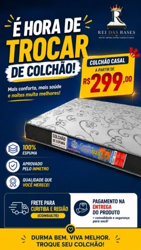Colchao casal espuma apartir 299.00
