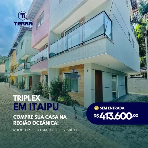 Casas de 3 quartos com 2 suítes com quintal privativo na Região Oceânica. Compre sem entra