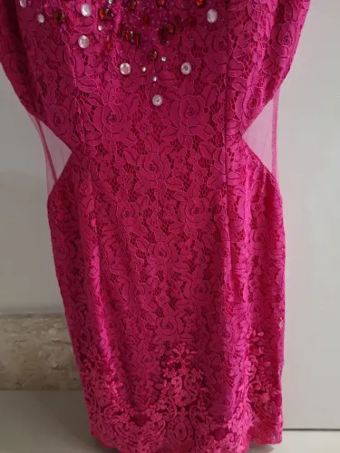 Vestido de festa rendado pink