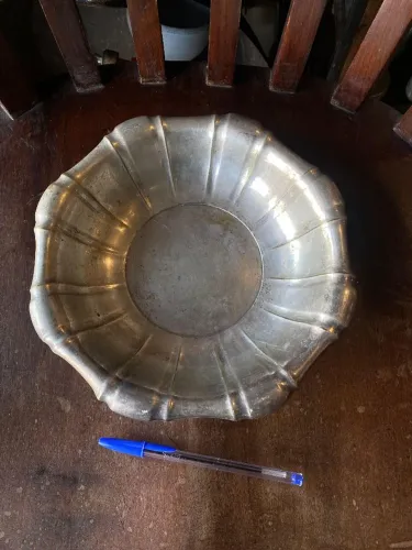 Antiga fruteira pequena em banho de prata (ref:238)