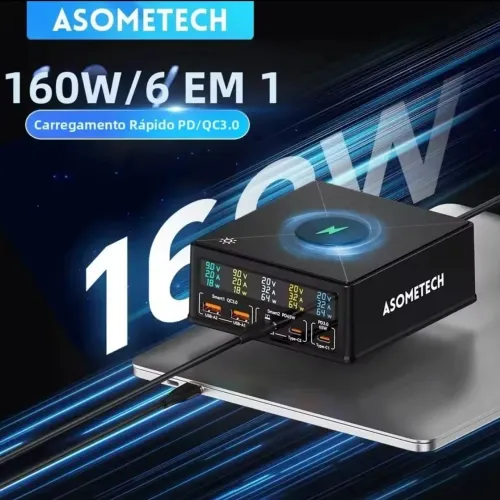 Estação de carregamento ASOMETECH 160W Max 6 em 1
