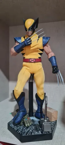 Wolverine Sideshow 1/6 = Hot toys Head wolverine com garras de Metal