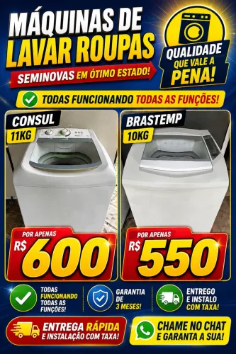 Máquinas de lavar disponíveis