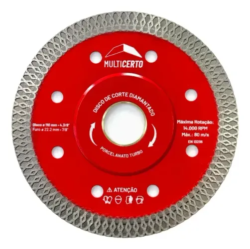 Disco Diamantado Turbo Extra Fino 110x1,2 Porcelanato - Multicerto