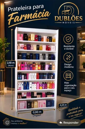 Prateleira para perfumaria 2,10 altura 