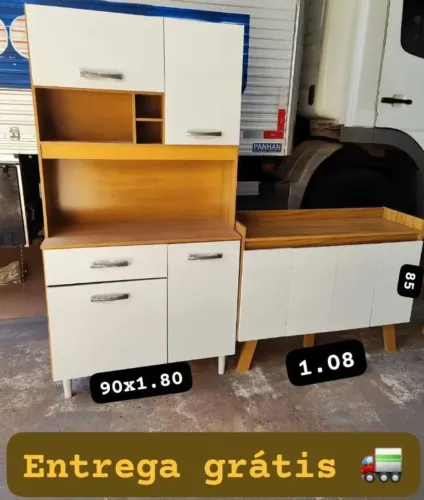 Kit Combo Armário + Aparador de Cozinha Entrega Grátis