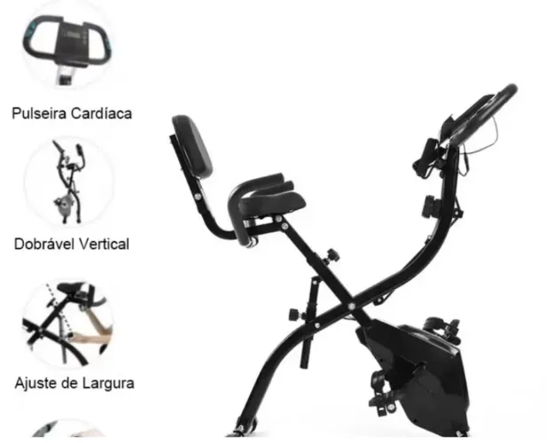 Bicicleta Ergométrica Vertical Dobrável Fitness para Treino em Casa