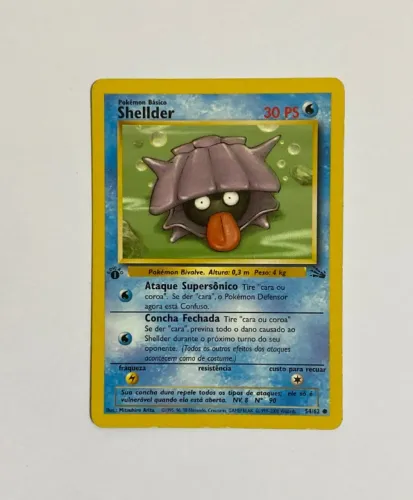 Pokémon Card Shellder (54/62) - Primeira Edição - ano 1999
