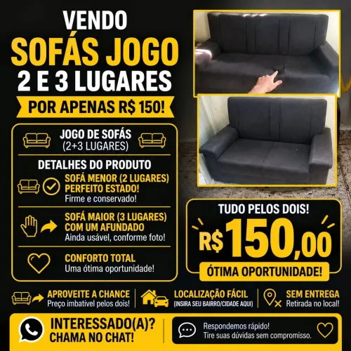 Sofá 2 e 3 lugares 