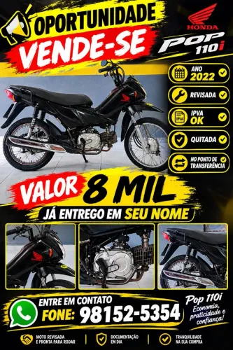 Pop 110i preta 8 mil