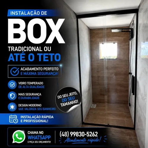 INSTALAÇÃO DE BOX DE VIDRO