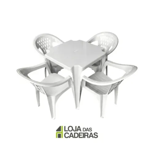 Cadeiras de Plástico Com Braço - Jogo Formosa Branco