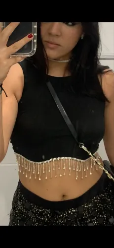 Top preto com strass