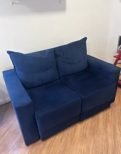 Sofá 2 lugares retrátil Lubeck Suede Azul