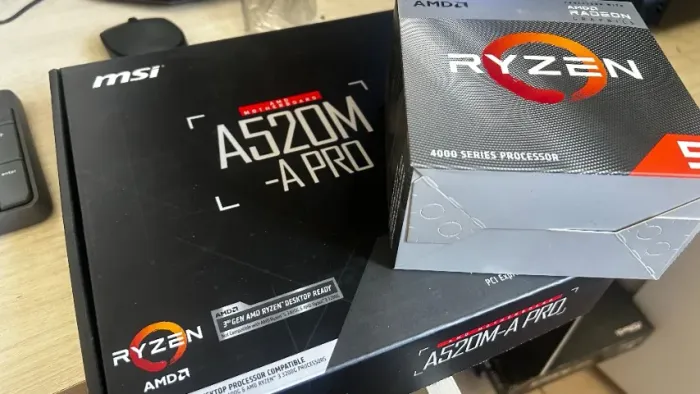 Kit Processador Ryzen 5 4600g, Placa Mãe Msi A520m-a, 8GB Ddr4