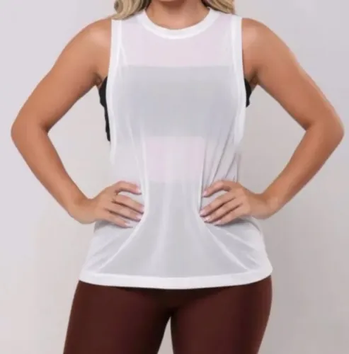 Blusa regata em tule