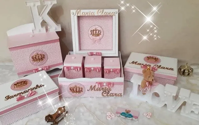 Kit Higiene Bebê Coleção "Encanto de Princesa" 8 peças 