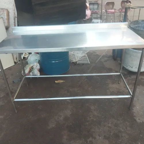 Bancada inox chapa bem reforcada de 1,60mx70cm