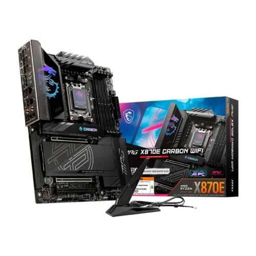 Placa-Mãe MSI MPG X870E Carbon, AMD Socket AM5 ATX, DDR5, Wi-Fi 7, Preto - MPG X870E