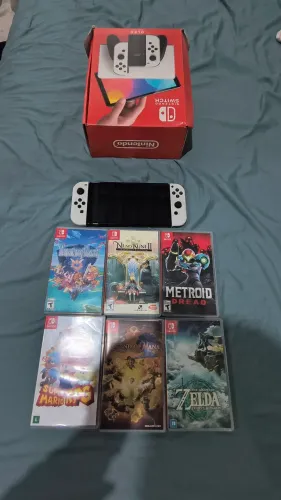 Nintendo switch OLED com 6 jogos 