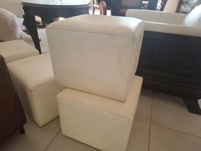 PUFF Quadrado branco 4 unidades