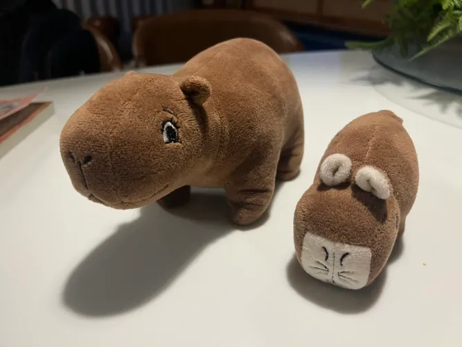 Capivara de pelúcia Mãe e filho 
