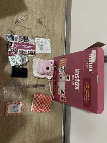 Instax mini 12 rosa, câmera polaroide
