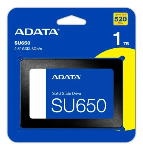 Ssd 1tb Adata Su650 Sata 6gb/s Leitura 520mbs Asu650ss-1tt-r Preto