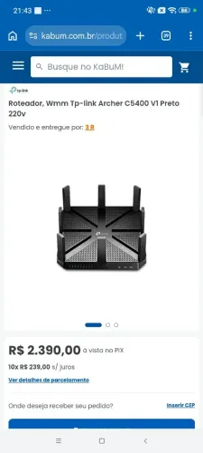 Roteador, Wmm Tp-link Archer C5400 V1 Preto