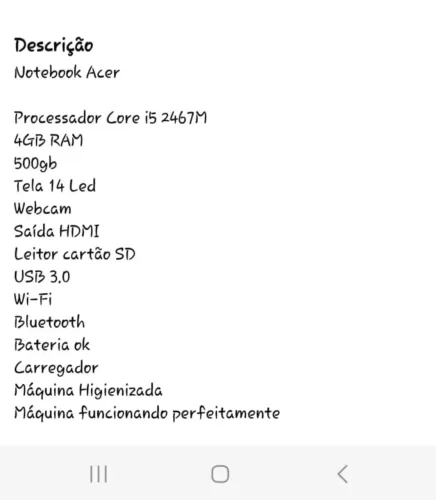 Notebook Acer 
