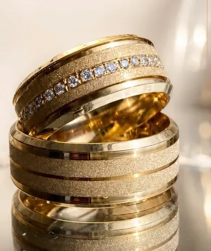 Par de Alianças Parma em Ouro 18k 750