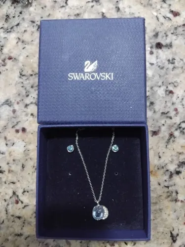 Conjunto swarovski blue