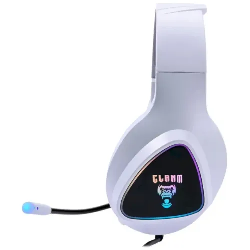 Headset Gamer Clanm Snow Mount Branco, RGB