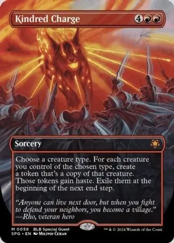 Carta de Magic - Ataque da Estirpe, Kindred Charge<br>Acompanhar este card<br><br><br>Kindred Charge
