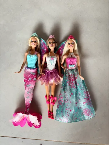 Kit 3 Barbies - Fada, Sereia e Princesa
