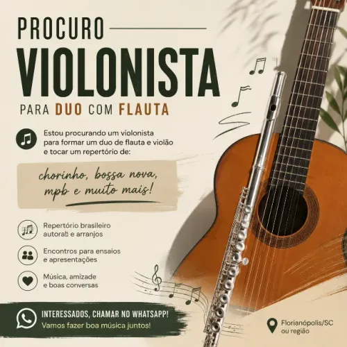 Procuro violonista para projeto musical