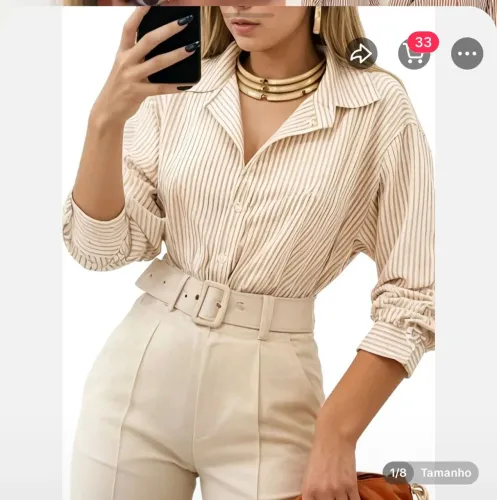 Blusa social listrada 