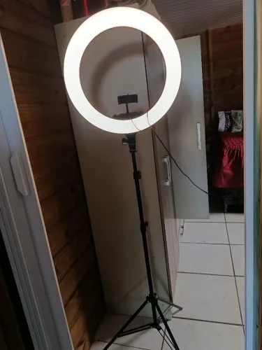 Ring Light 18' com tripé e regulagem luz fria, quente e Mista 