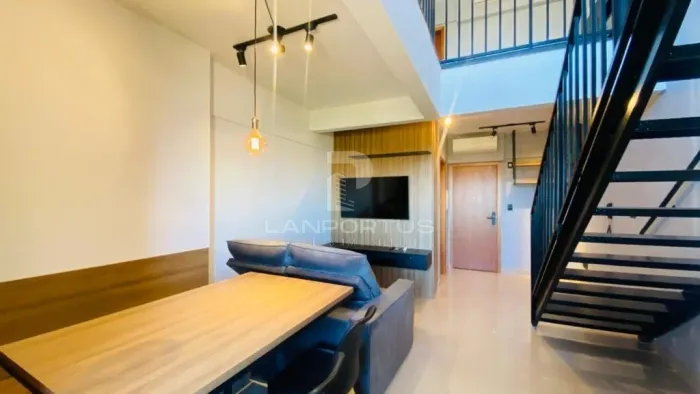 Apartamento duplex mobiliado com 61m² para venda e locação no Edifício Zeus - Bairro Ribei