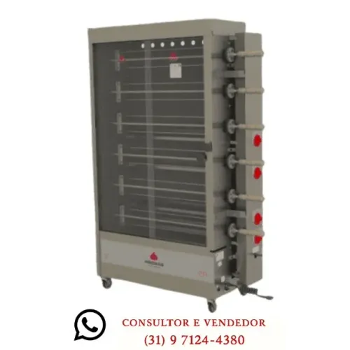 Assadeira para 30 Frangos 5 Espetos Progas