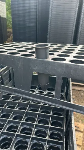 Bandejas plana de 176 células usadas e bandejas caixa de 54 células usadas