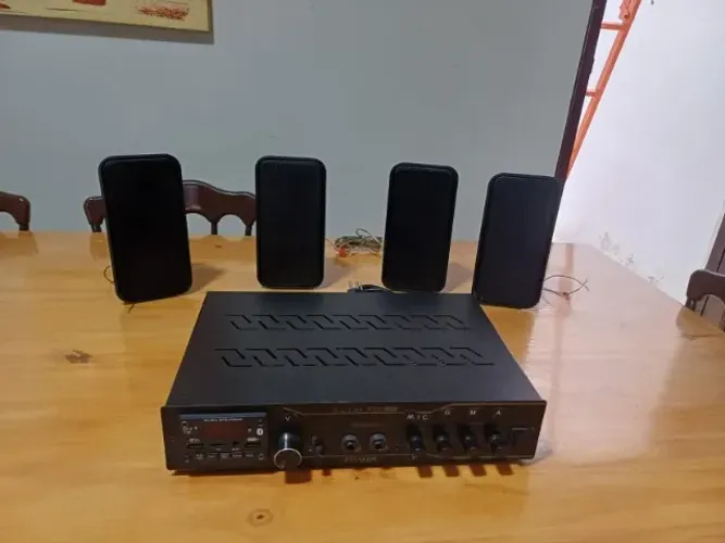 kit para som ambiente, 4 caixas (amplificador frahm) Bluetooth